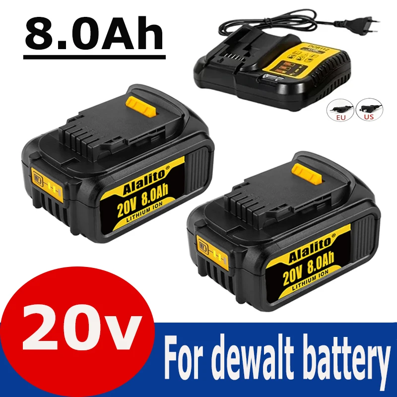 20V 8Ah MAX Lithium Battery Power Tool Replacement for DeWalt DCB184 DCB181 DCB182 DCB200 20v 8.0Ah Lithium Battery