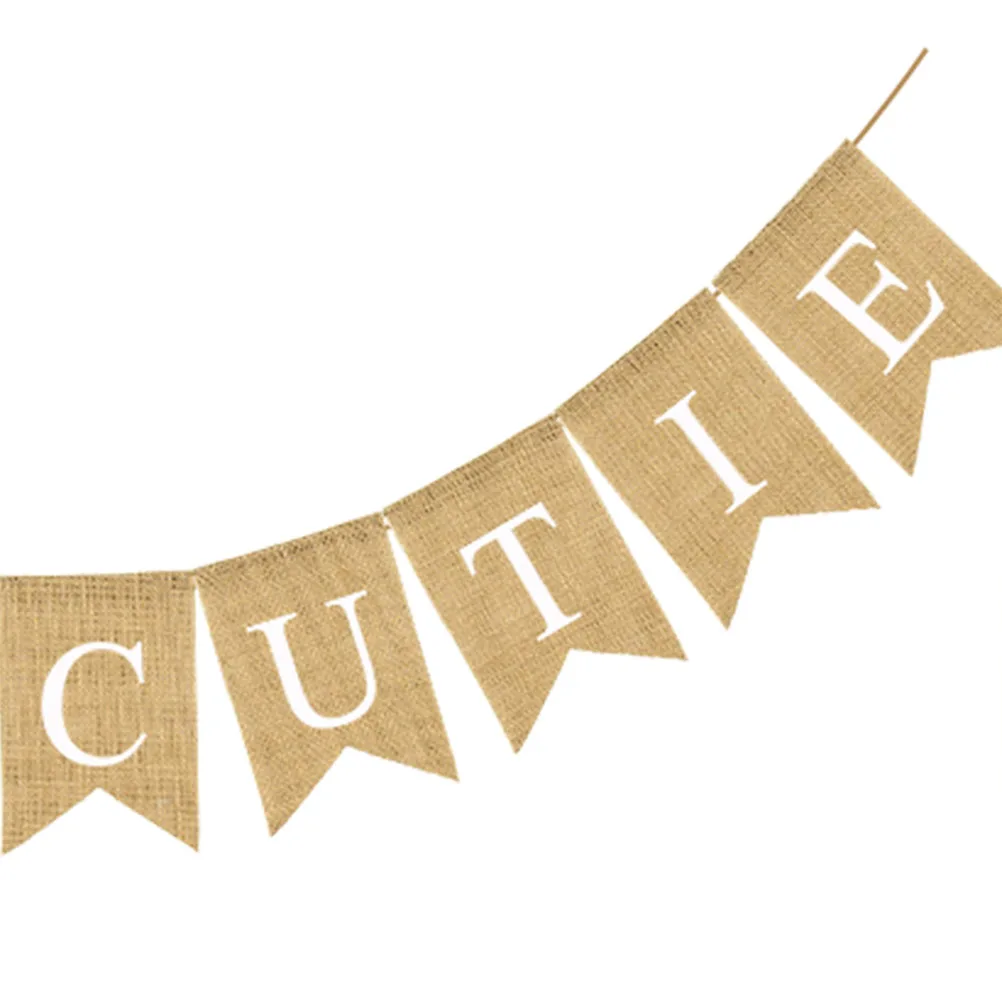 

Linen Banner Garland Premium Swallowtail Shape Printed Letter Pattern Thanksgiving Party Supplies Decorations Reusable Festive