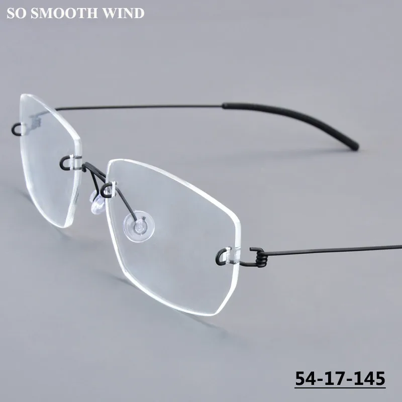 

Denmark Ultralight Men Business Square Frameless Eyeglasses Titanium Thin Glasses Frame Screwless Rimless Spectacle Eyewear 2527