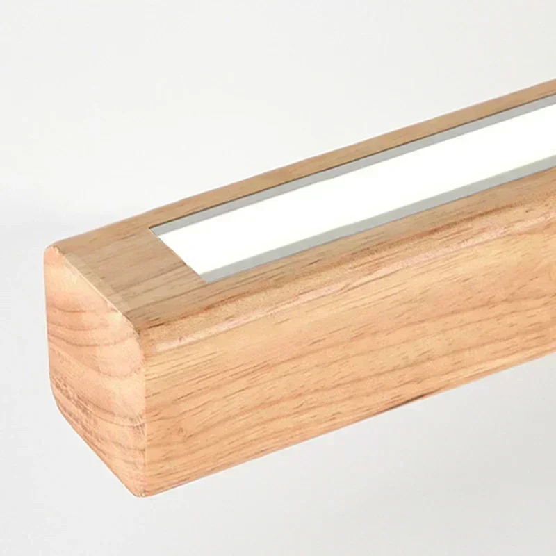 Lámpara colgante LED moderna de madera con tira larga, lámpara de mesa de comedor, lámpara colgante para sala de estar, comedor, cocina, accesorio de iluminación