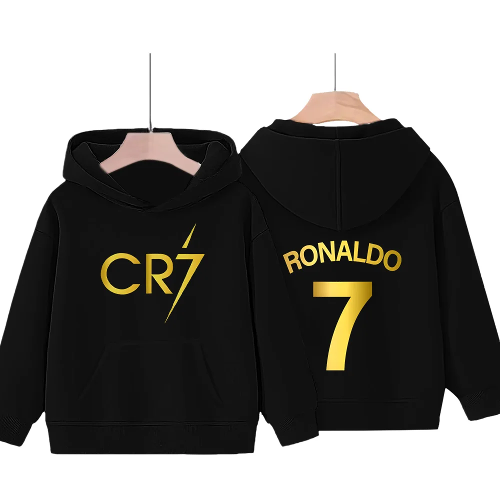 Football Player CR7 Hoodies Football Fan CR7 Boys Sweatshirts Children New Simple Print Tracksuit Fashion Two Sides Sudadera CR7