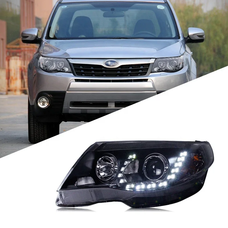 Suitable for Subaru Forester 2008-2012 Headlight Assembly Modified LED Daytime Running Lights Bi-optical Lens Xenon Headlights