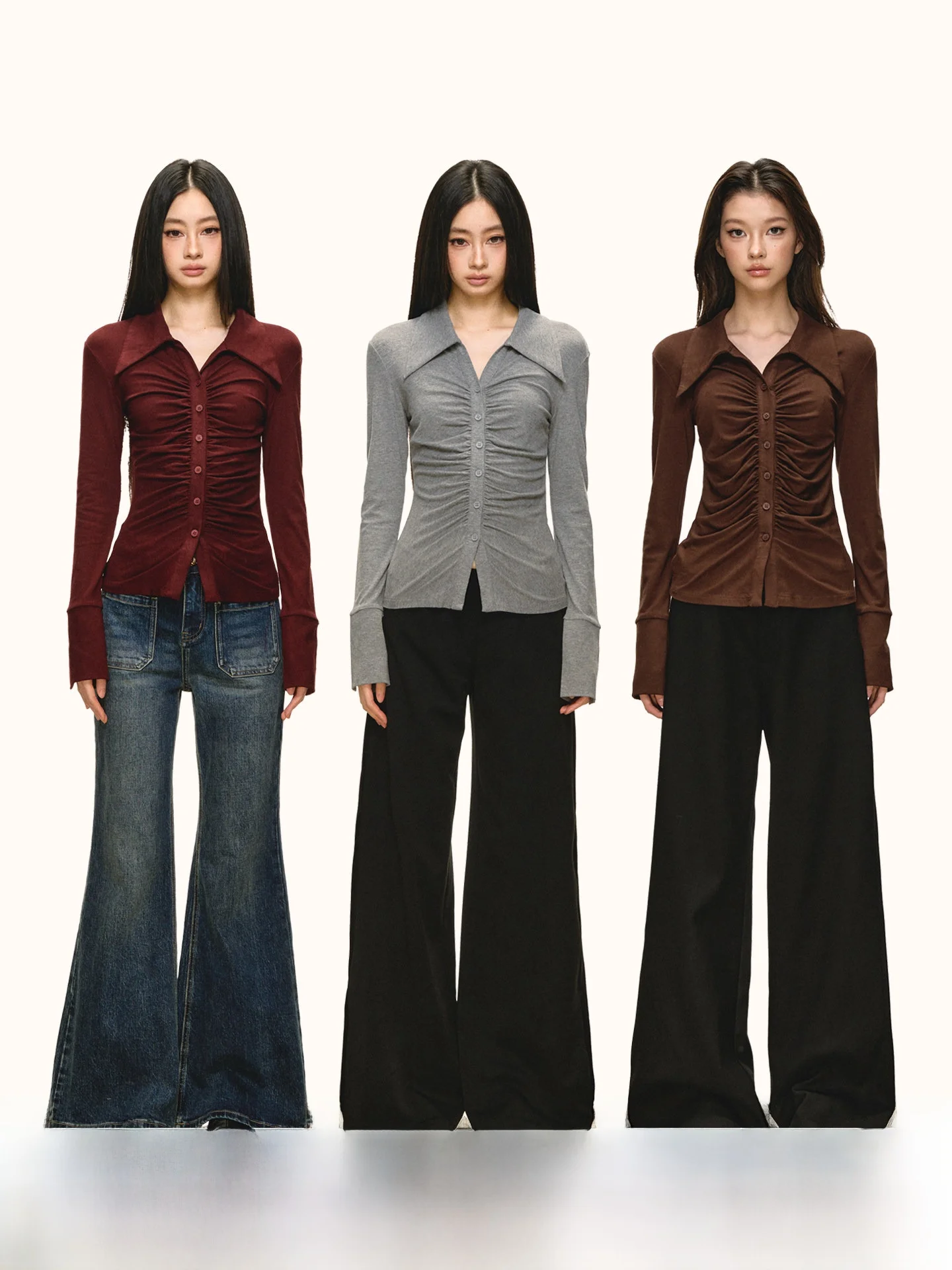 

Anna Aneae Women's Long Sve Cotton irt Spring Autumn Casual Sle Single Button Slim Fit Casual Good Looking Folded irt