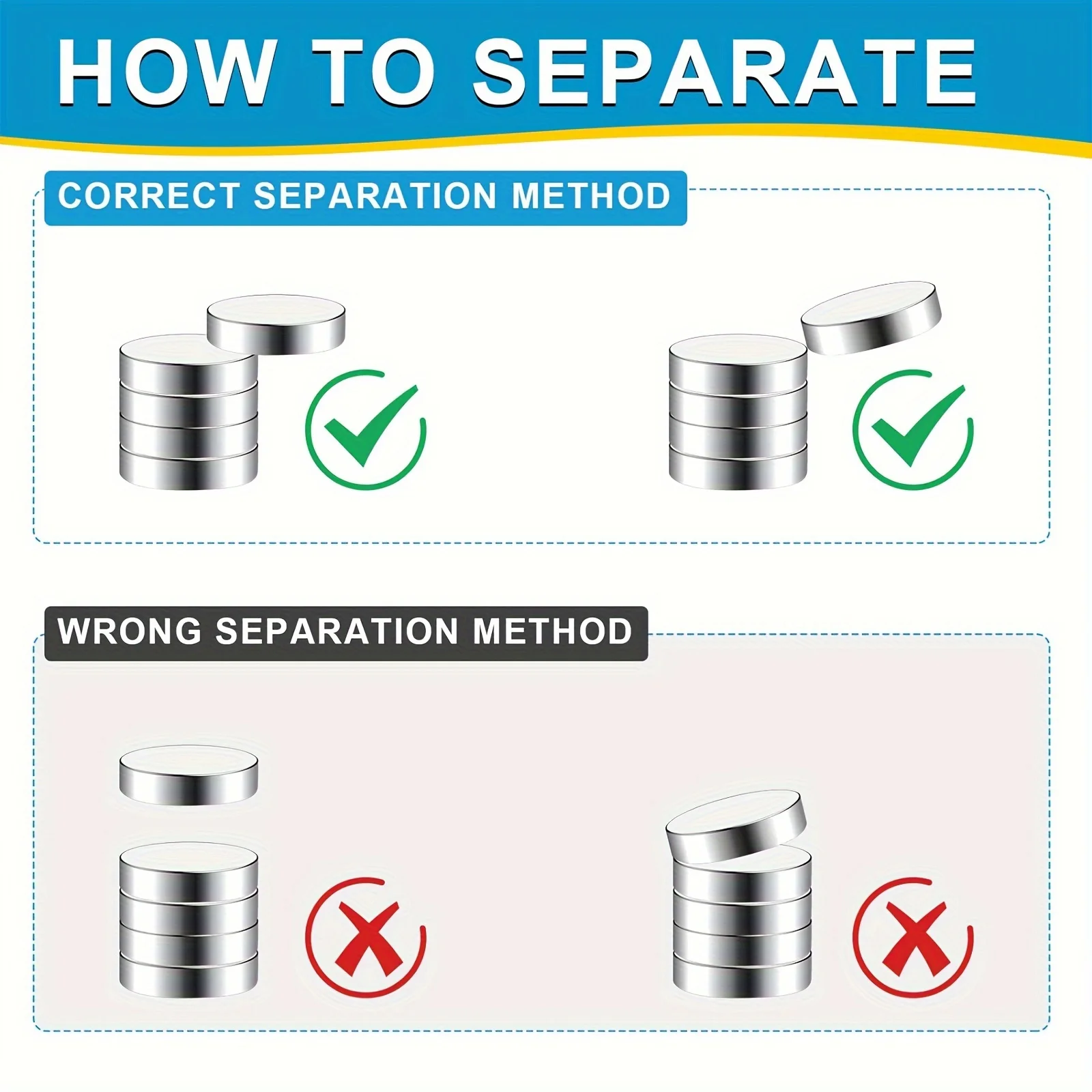 ESHANGSuper Powerful Disc Magnets Set - 6x2mm for Fridge DIY Building Science Craft & Educational Purposes Strong Magnetic Force