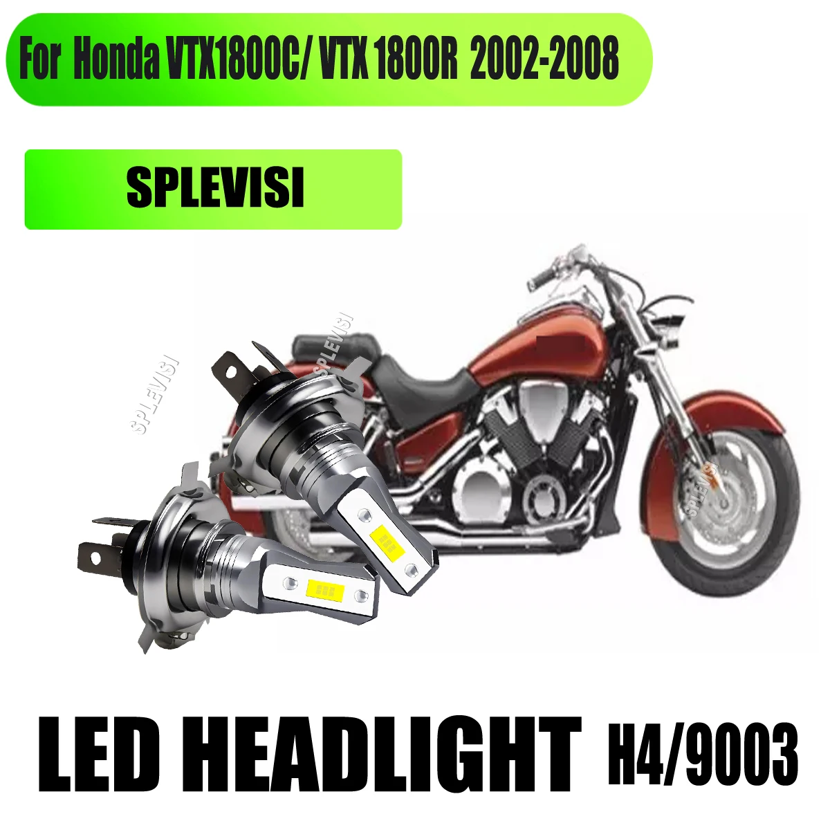 

H4 9003 Motorcycle LED White Headlight - No Cutting Wires Required For Honda VTX1800C / VTX1800R 2002 2003 2004 2005 2006-2008