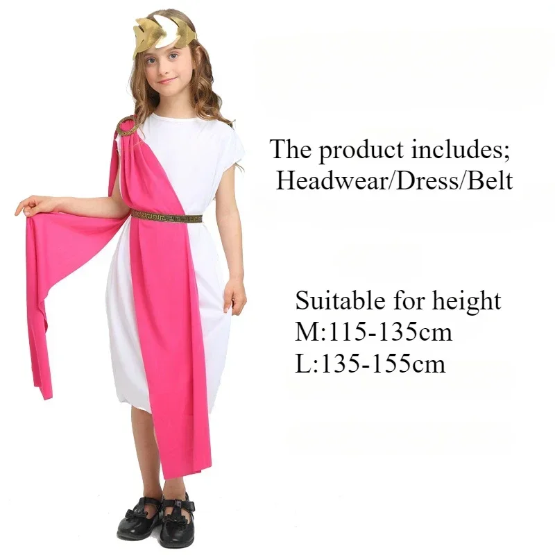 Halloween Costumes for Children Male Roman Goddess Greek Queen Long Skirt Children Female Greek and Roman Costumes