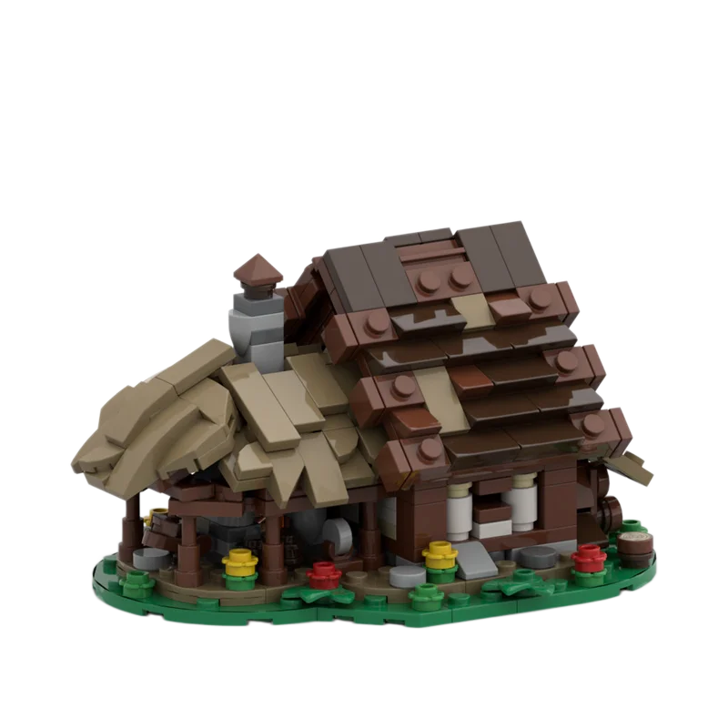 Image of MOC-Bausteine-Spielzeug, mittelalterliches kleines Hausmodell-Set für kreatives Zusammenbauen. Ein tolles Geschenk für die Feiertage. Geeignet für alle Enthusiasten