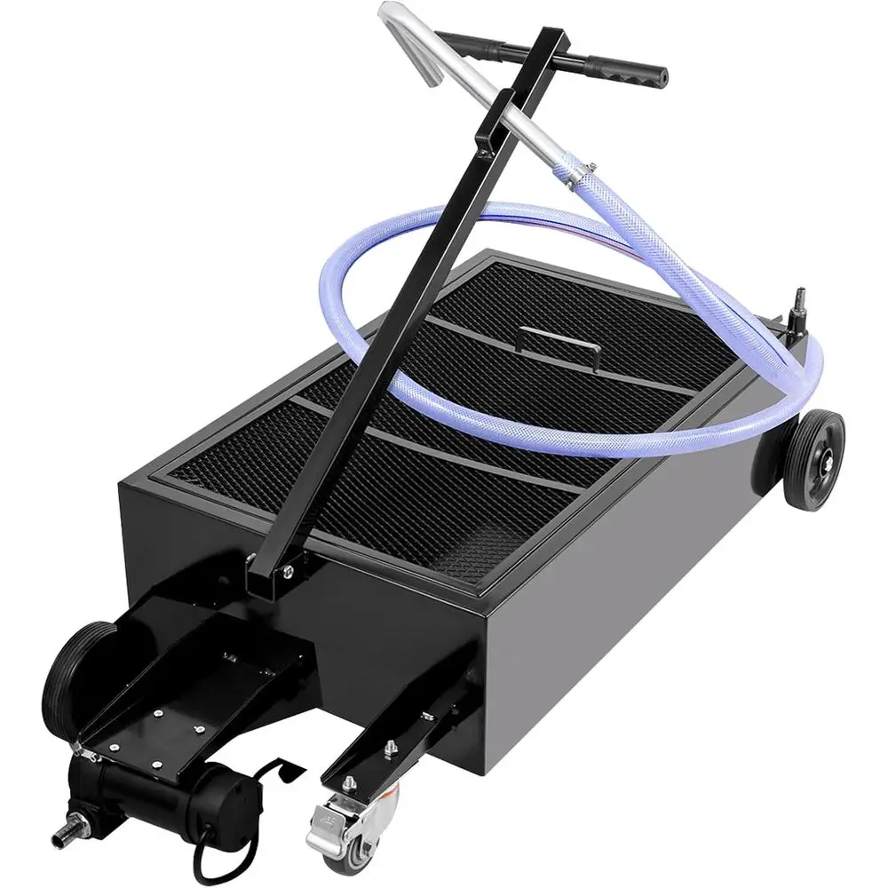 

Low Proile Oil Drain Pan, 25 Gal Oil Drain Pan with 110V High-low Electric Pump, Large acity Oil Change Pan with 7.2t Hose & old