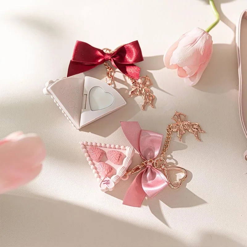 Flor sabe conjuntos de morango cupido cobertura completa fundação em pó compacto sólido perfume creme para as mãos presentes conjunto para mulher