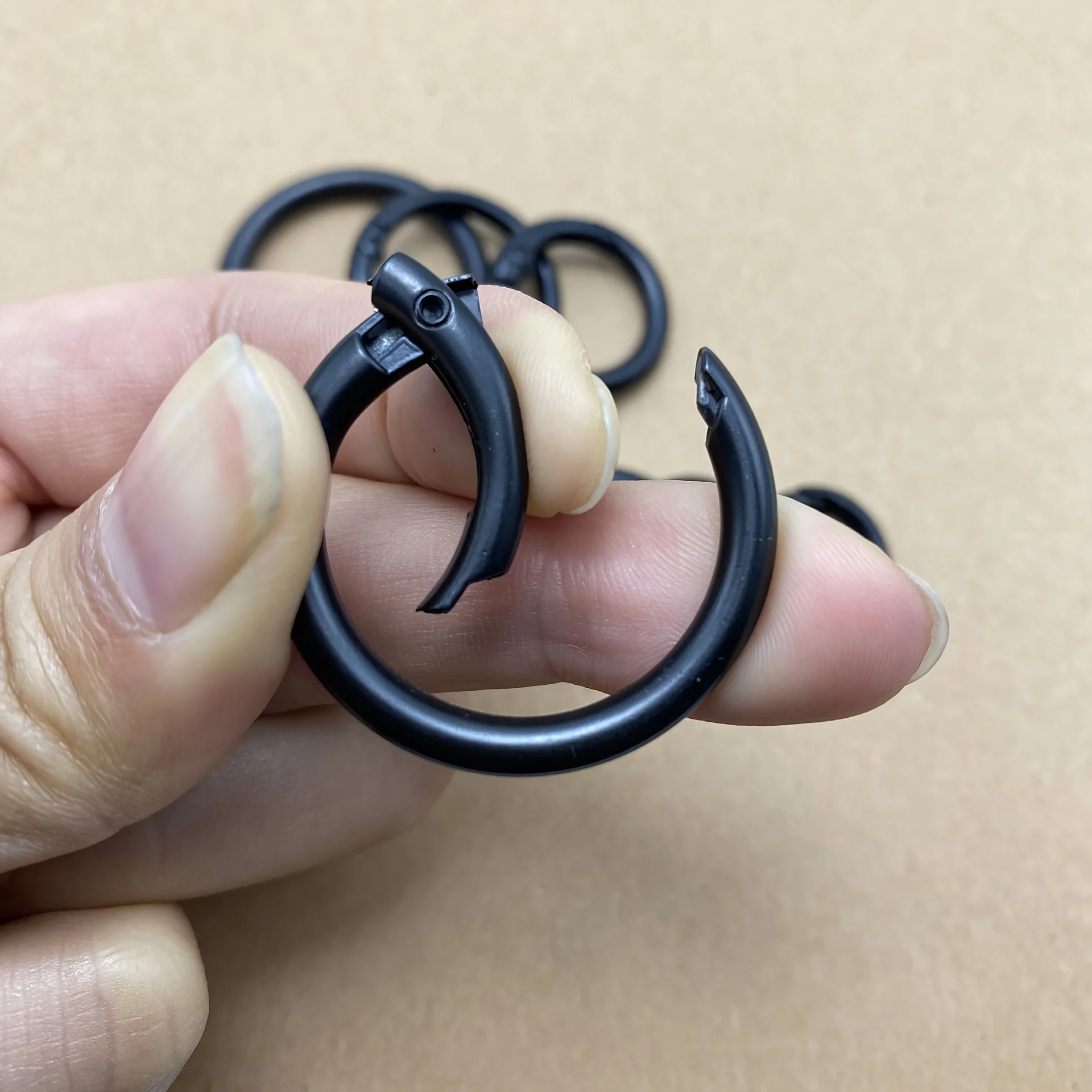 3pcs Metal Spring Gate O Ring Openable Round Carabiner Keychain Bag Clips Hook Dog Chain Buckles Connector
