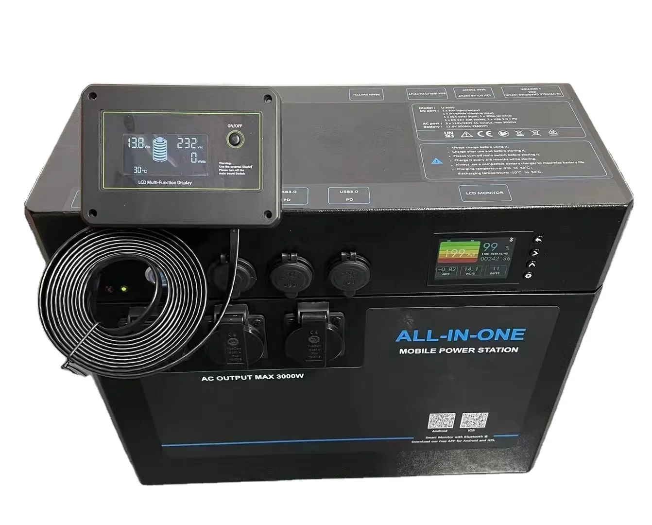 

Whole Set New 2000W 3000W Camper Allinone Huge Power Bank Battery In A Box Generator House Inverter And Solar System With App