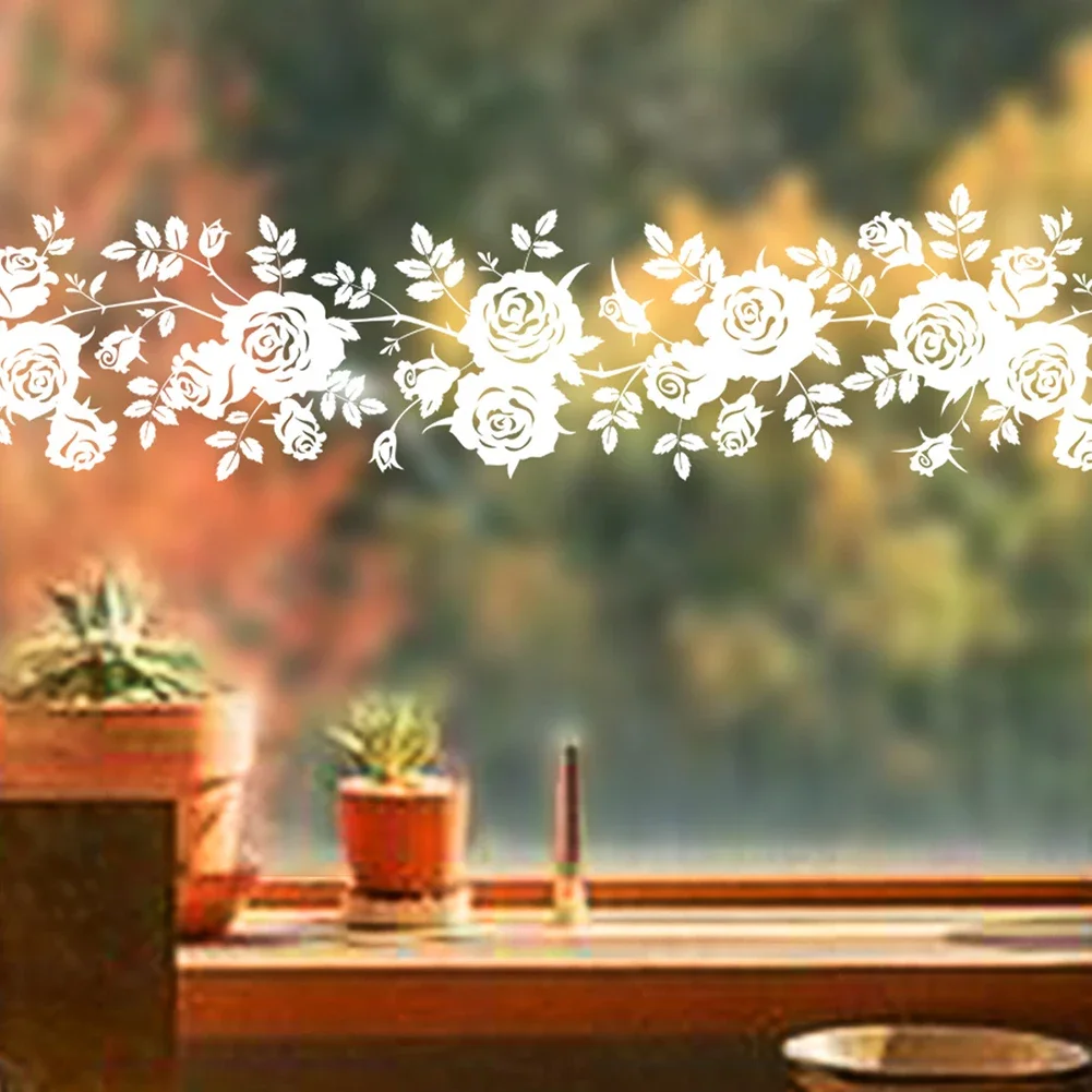 Hot Sale High Quality Wall Sticker Window Stickers 2pcs 4.3*19.6inch Wall Stickers White With Transfer Belt 1 Set
