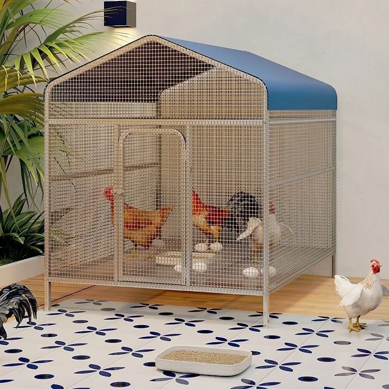 Chicken cage household outdoor king size runway chicken cage ground protection weasel dense net rainproof rural breeding cage
