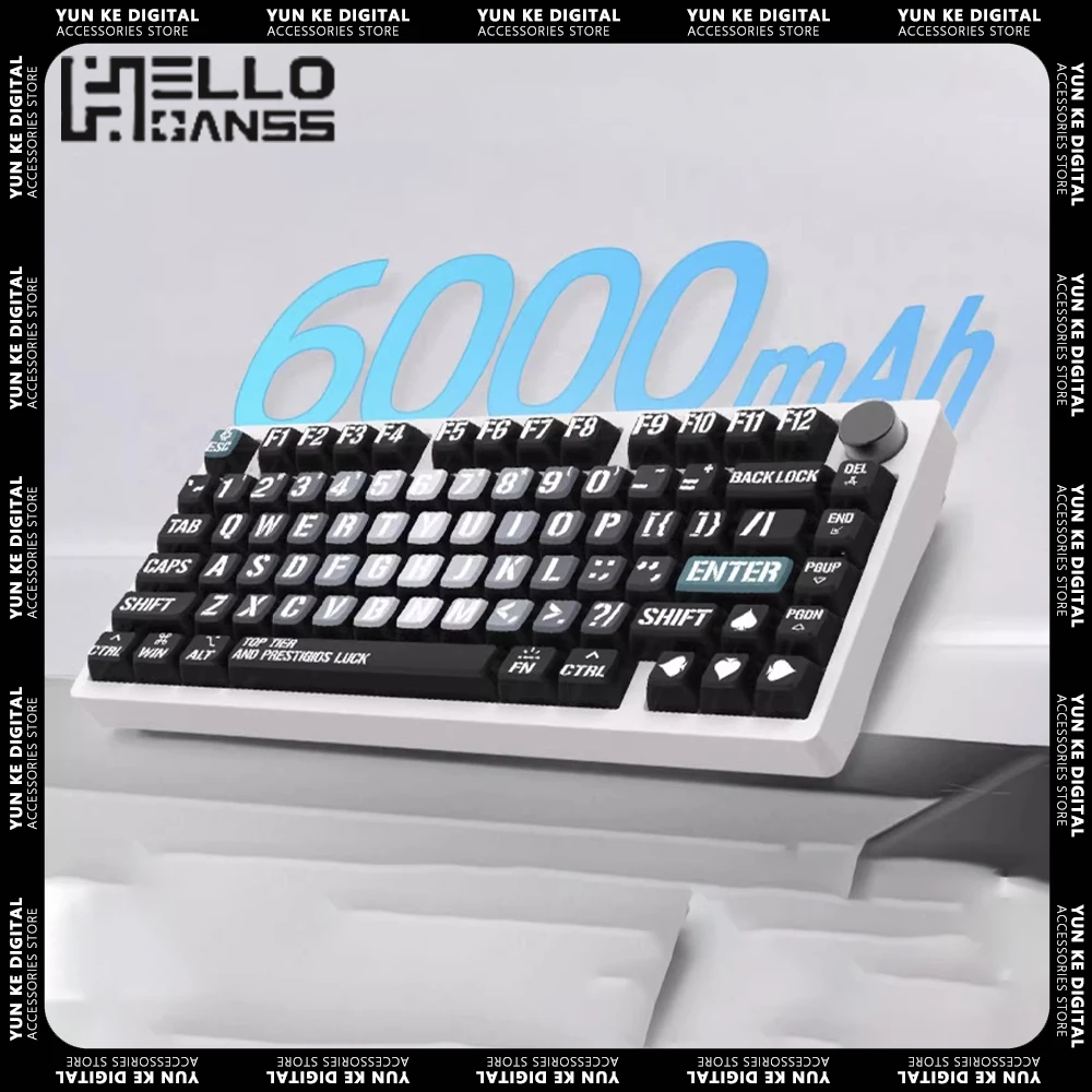 

GANSS ES75T Mechanical Keyboard Three Mode Aluminium Alloy Wireless Keyboard Hot Swap Knob Gaming Keyboard Pc Gamer Accessories