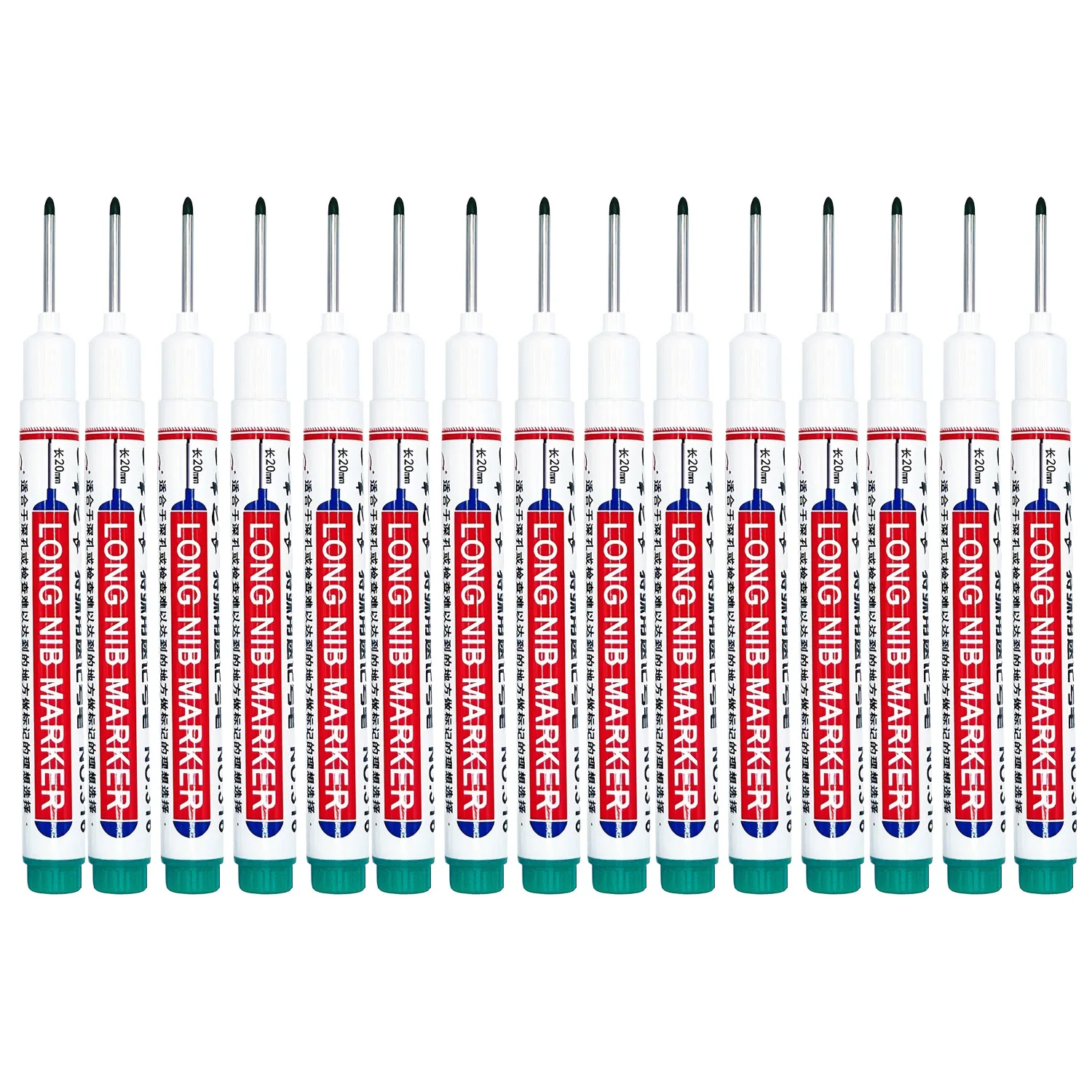 5-15 stuks 20mm Diepe Gat Lange Punt Markeringen Voor Metaal Perforeren Pen Waterdicht Badkamer Houtbewerking Decoratie Multifunctioneel