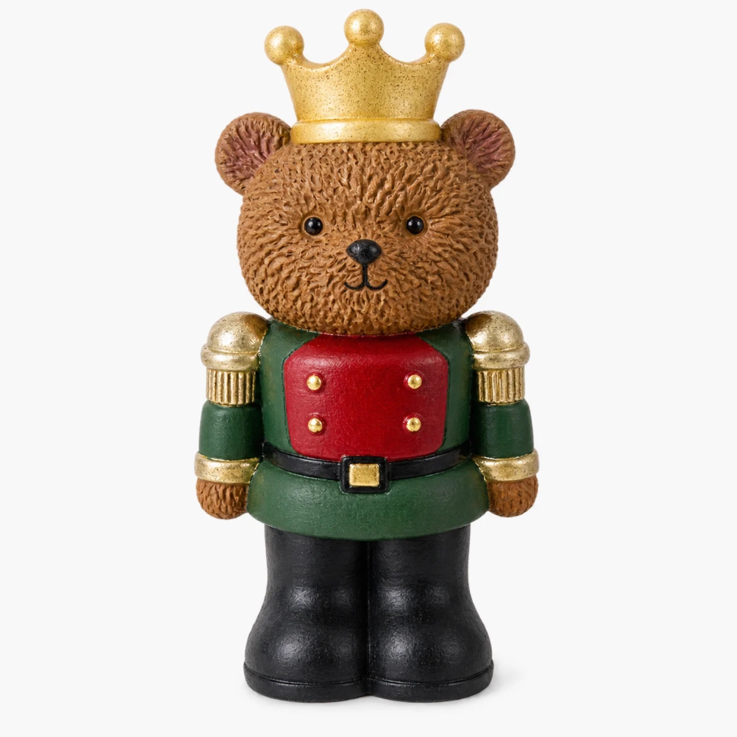 Crown Bear Nutcracker Figurine Resin Statue Christmas Tabletop Ornament Home Living Room Bookshelf Indoor Holiday Decor