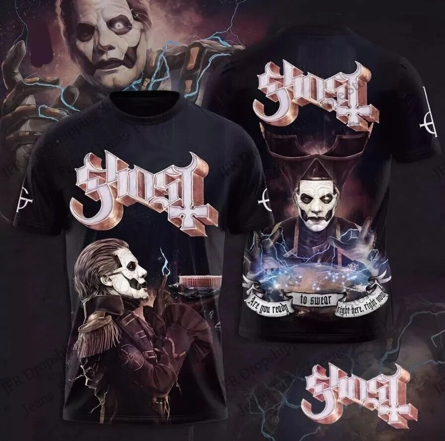 

Vintage Men's Ghost Band 3d Print T-shirt Men Women Fashion Casual Plus Size Short Sleeve Tops Tees Rock Album Clothes Kids Tees