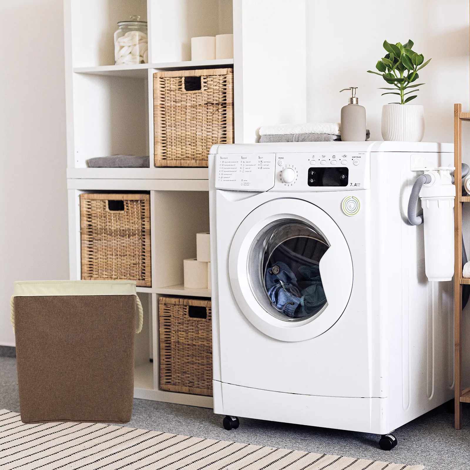 

Laundry Basket Foldable Slim Collapsible Hamper with Handles Large Capacity Clothes Storage for Bathroom Dorm Nursery Portable