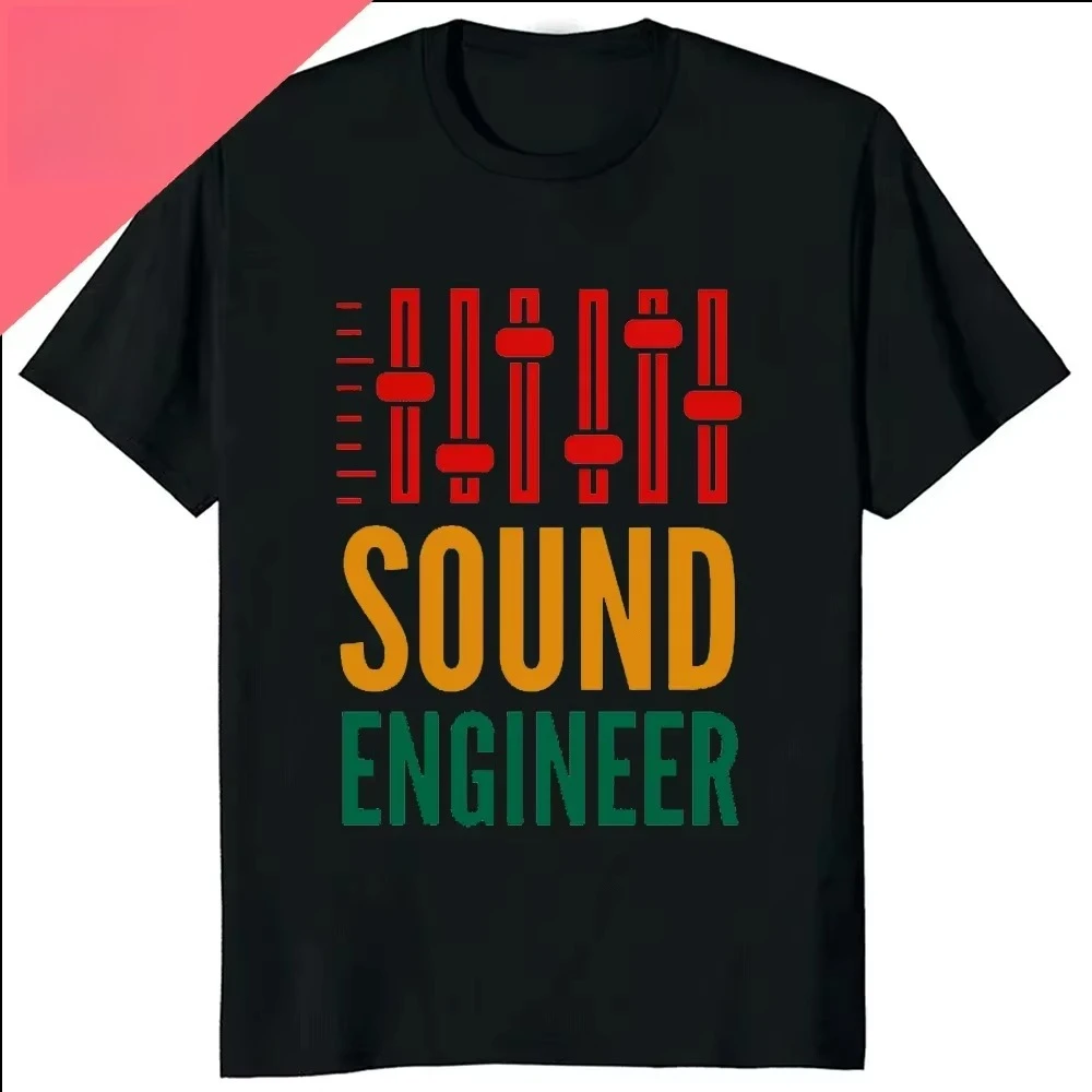 الخالدة VU متر مهندس الصوت التناظرية الإلكترونية س الرقبة تي شيرت الرجال مهندس الصوت تسجيل استوديو مضحك Tshits الرجال #4