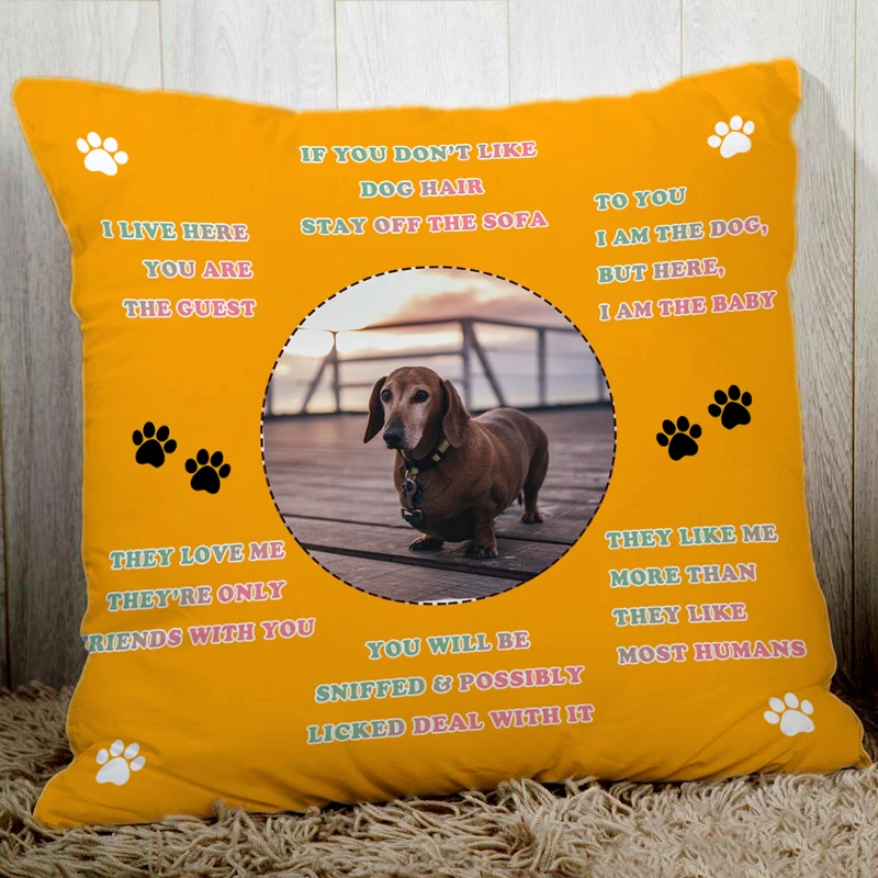 Custom Cushion Cover Print Your Dogs Images Pictures 18