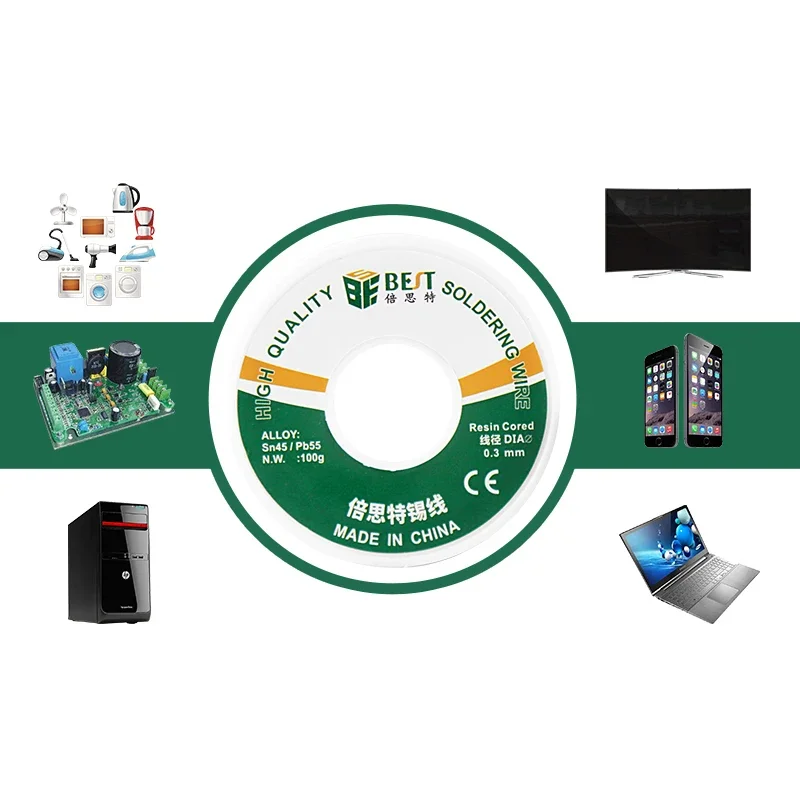 BEST 0.3-0.6 0.8 1.0 1.2mm Low Melting Point Rosin Solder Content For Computer Electronic Instrument Welding Wire With High Tin