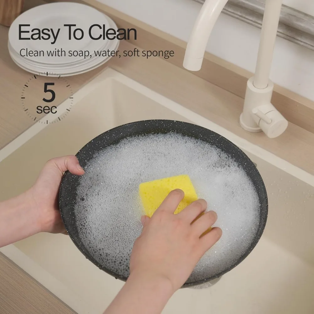 21PCS ceramic cookware set,Nonstick ceramic pan, Removable Handle pots and pans set, Stackable Pan Set, Ceramic Nonstick Pan Pot