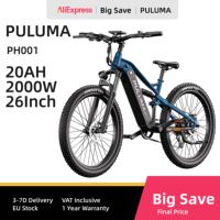 PULUMA PH001 Full Suspension Electric Bicycle Adult 1000W Men's E-Mountain ebike 48V20 Battery,26 Inch Men's Electric Bike