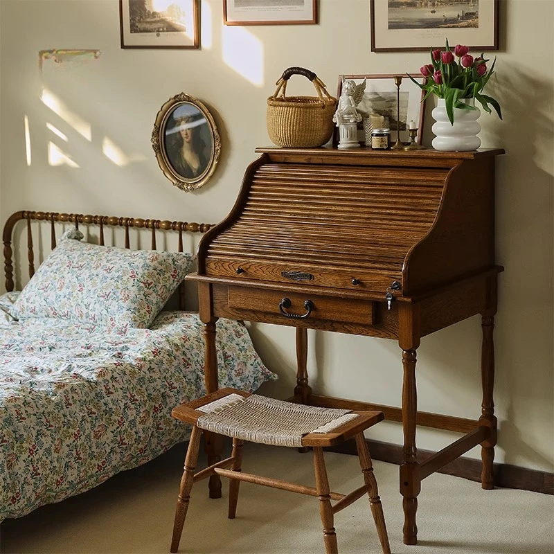 vintage piano dresser small bedroom clamshell solid wood makeup table desk in one piece