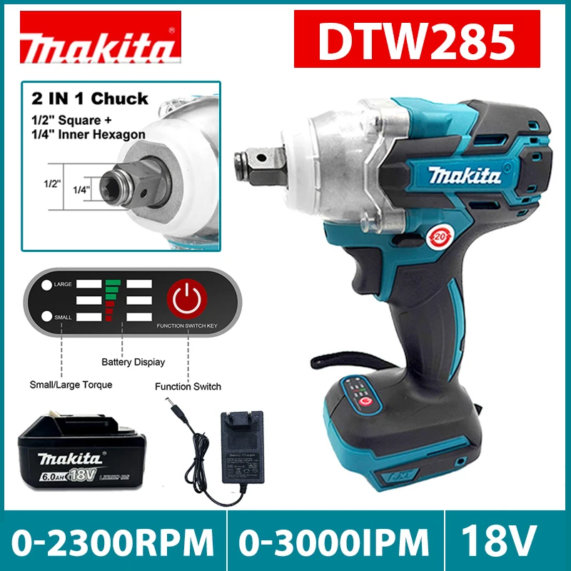 

Makita Tools DTW285 Impact Wrench Machine Brushless Cordless Electric Wrench High Torque Rechargable Tool For Makita 18V Battery