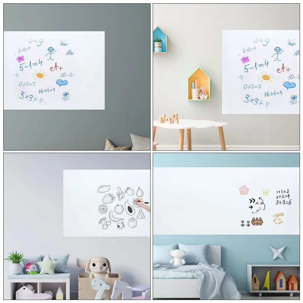 

1Set Whiteboard Dry Erase Sheet Static Sticker Multi Purpose for Wall Home Office Classroom Reusable Board