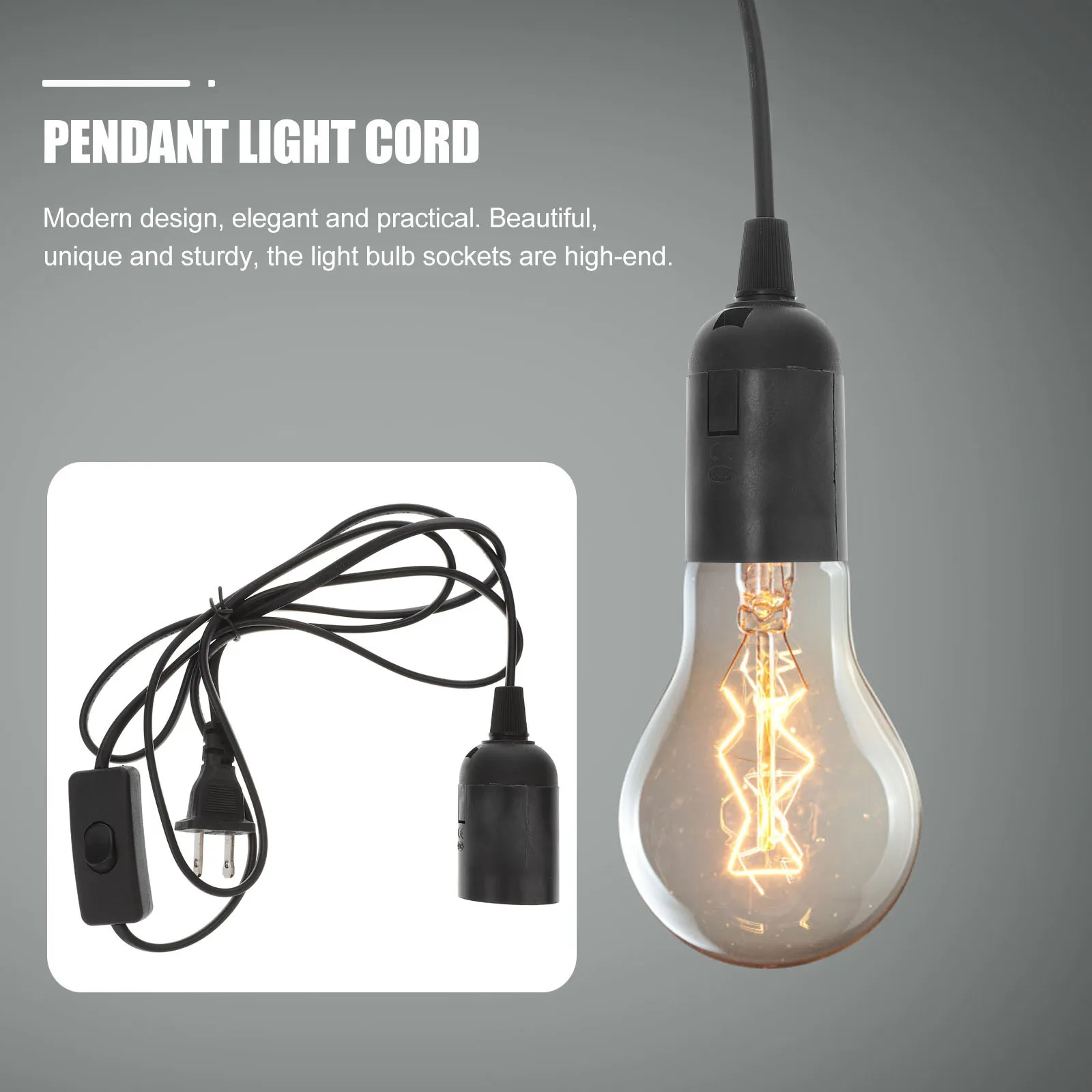 

2Pcs E27 Pendant Light Cord Us Plug Exquisite Workmanship Reasonable Structure Professional Practical Pendant Light Cord