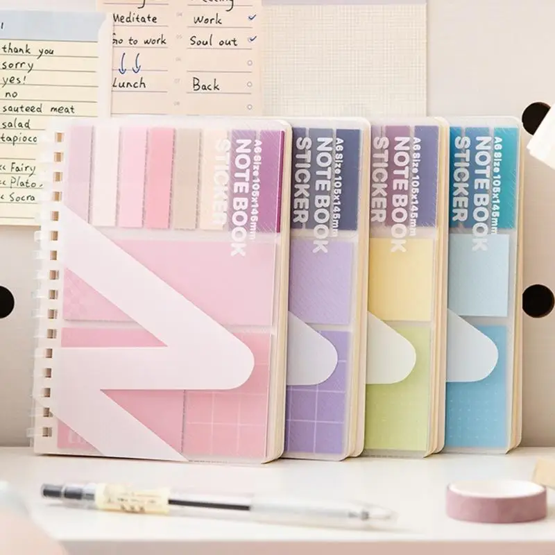 Multifunctional Adhesive Note and Lined Notebook Set Portable Writing Notepad D5QC