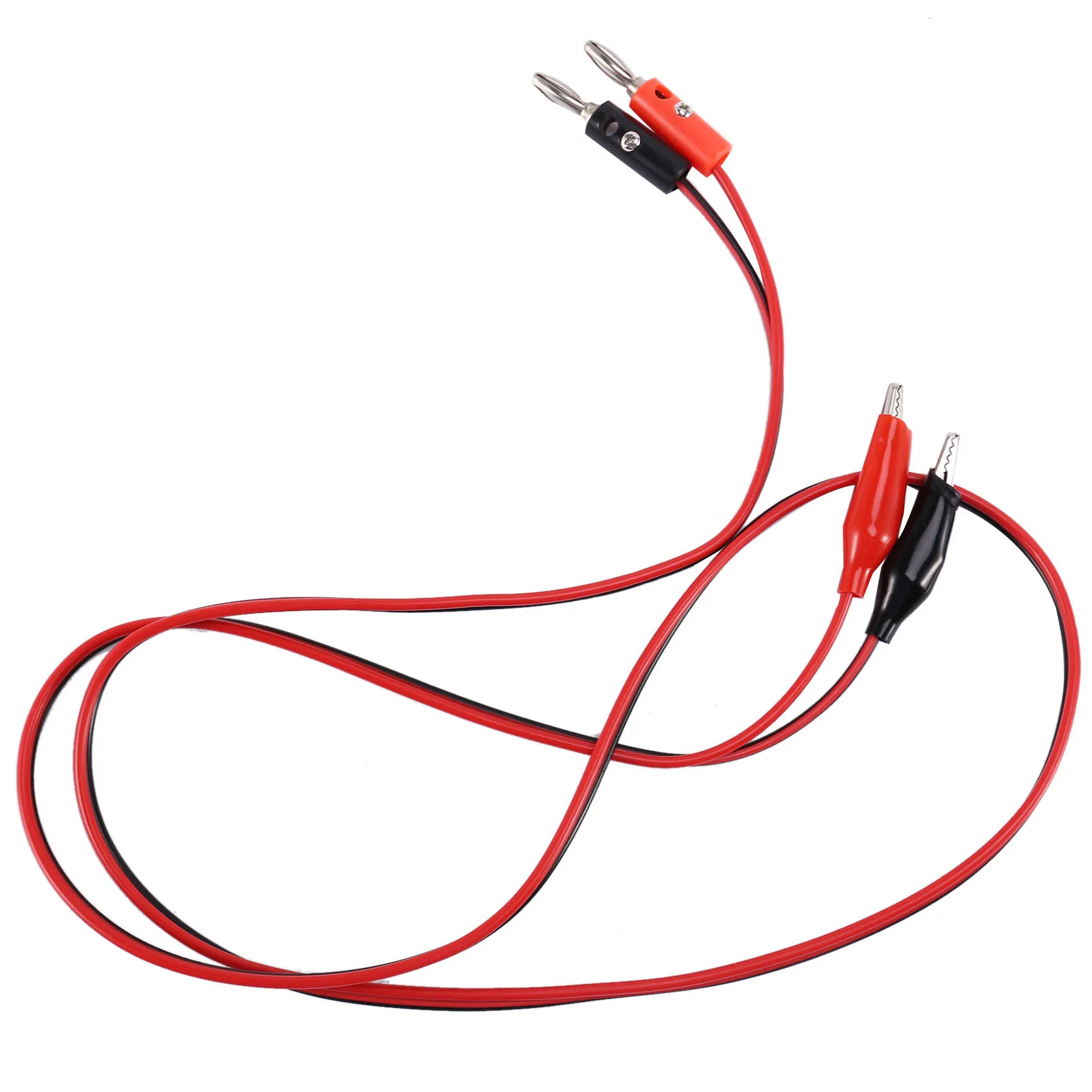 24-Hour Delivery 2 Pcs Red Black Banana Plugs To Alligator Clips Probe Test Cable 1M