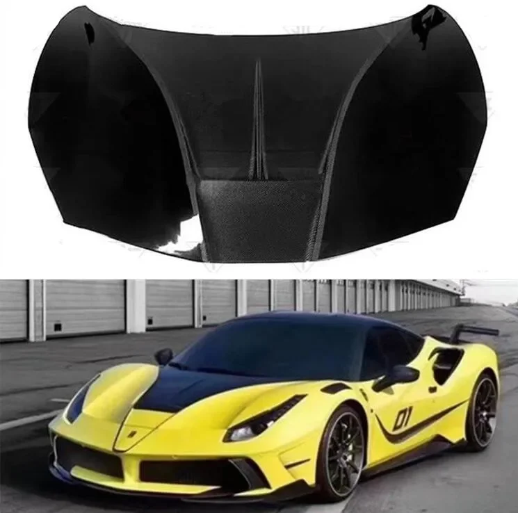 

Carbon Fiber Forged Front Bumper Engine Hood Bonnet Vent Cover For Ferrari 488 GTB 2015-2020