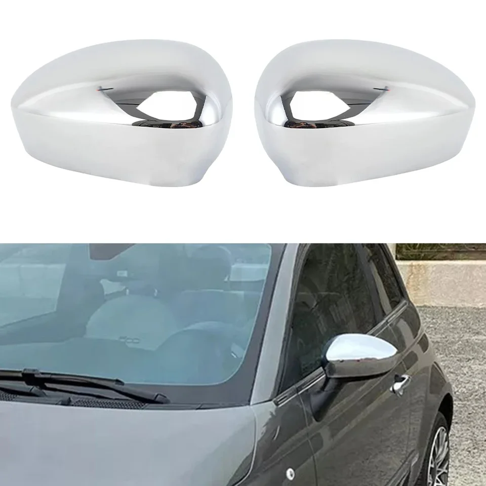 Capuchon Rétroviseur Chromé Pour Fiat 500 (2007-2024) - Côté Conducteur, ABS Robuste Et Élégant