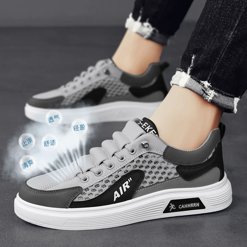 YRZL Men's Sneakers Shoes Board Shoes Non Slip Lightweight Sports Casual Shoes Comfortable Walking Gym Workout Men Board Shoe