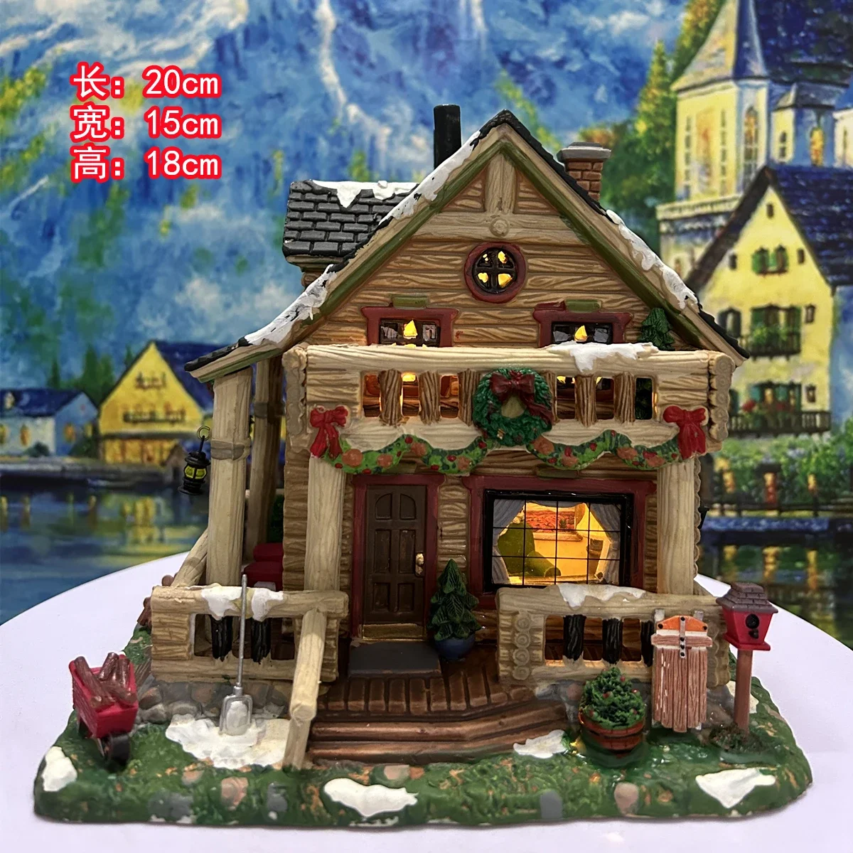 Lemax Creative Ceramic Night Lamp House Miniature Version of European Building Statue Home Furnishing Living Room Ornament Gift