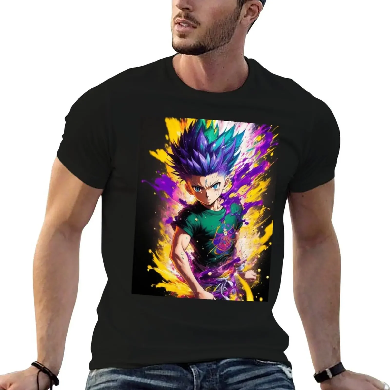 hunter x T-Shirt cheap stuff anime clothes rapper graphic tees mens t shirts pack