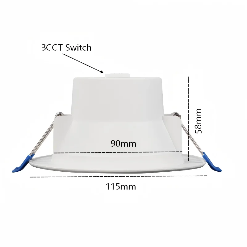 SAA CE 10W LED Downlight 90mm Cutout Integrated Driver 3CCT Dimmable AU Plug New Zealand Connector Box Factory Wholesale OEM