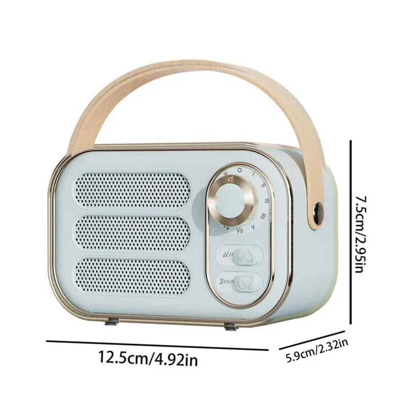 Retro Speaker 360 Stereo Effect Bluetooth Mini Speaker Vintage Radio Home Decor Sound Box for Outdoor White