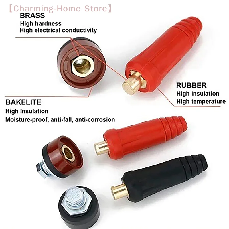 【M】DKJ10-25 European Welding Machine Cable Connector, Male Female Quick Fit Coupler for Welding Cable, 200A Brass Plug - view 4