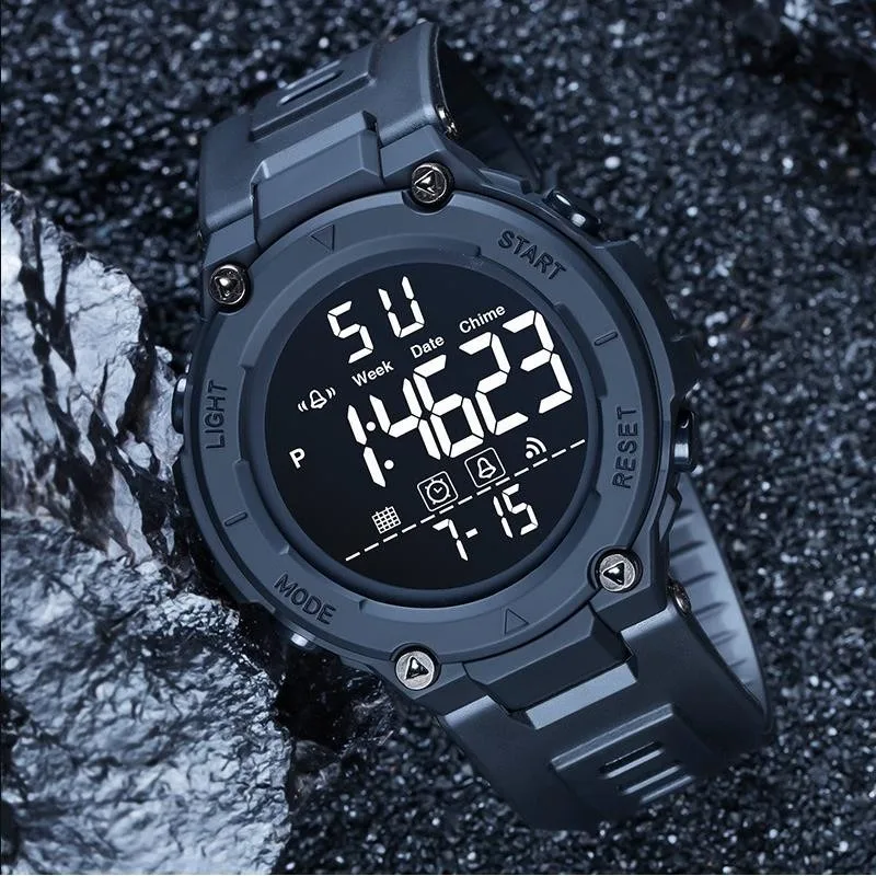 【محفظة مجانية】 طقم ساعات رجالية مكون من قطعتين، طقم هدايا ساعة مطاطية رقمية رياضية للرجال من NOBOX