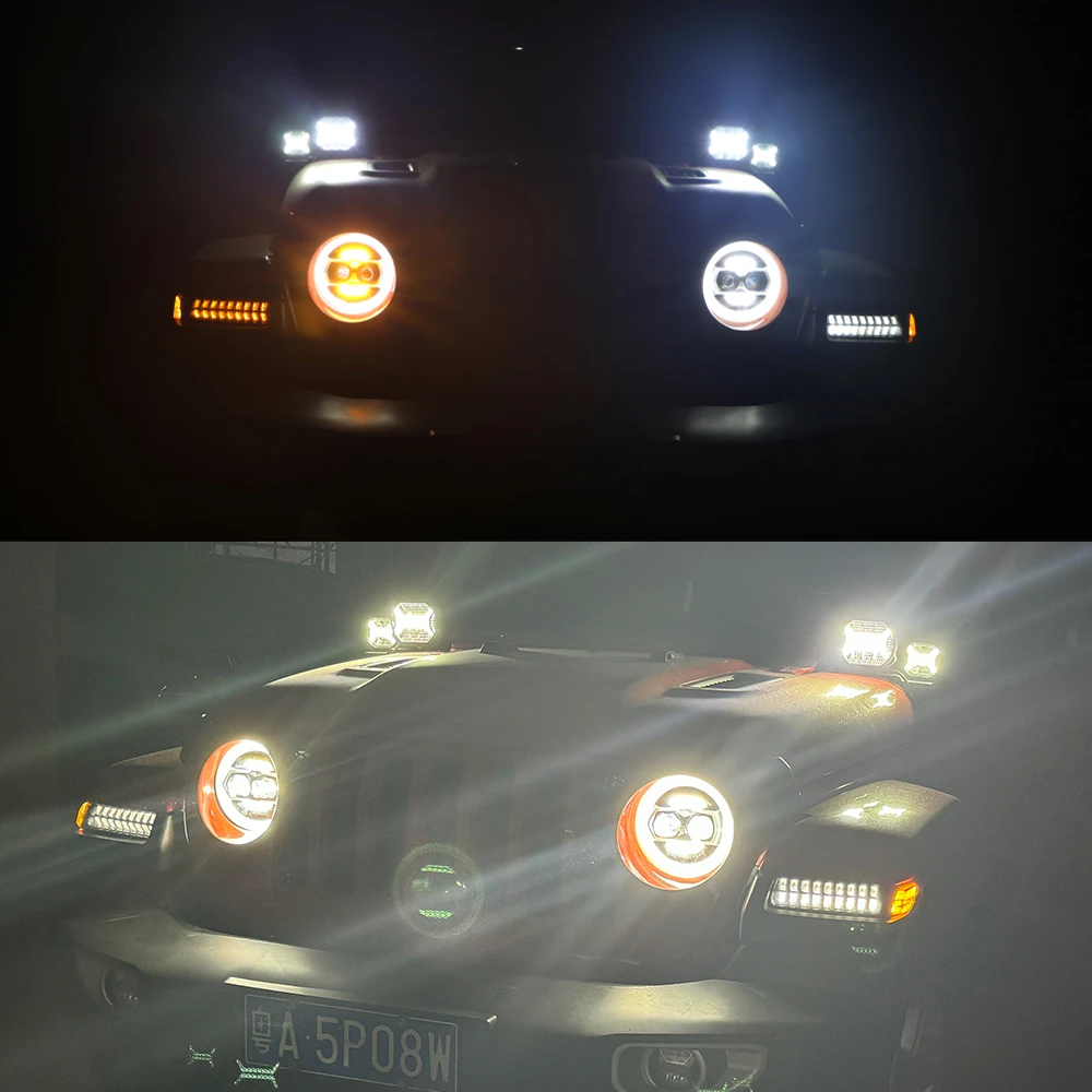 Fotografia 3: Faróis com luz de sinalização DRL, farol de 9 