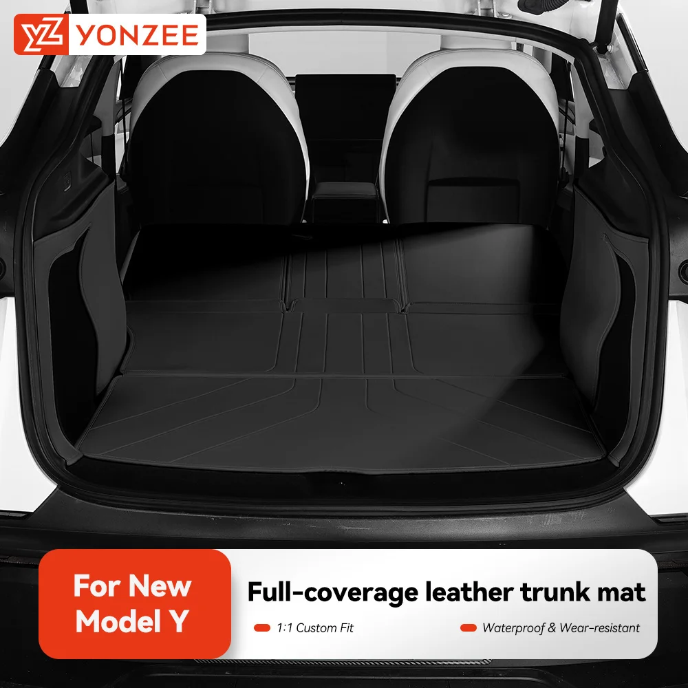YZ For Tesla Trunk Mat Model Y Juniper Full Coverage Trunk Both Side Guards Seat Backrest Protective Pad Cargo Liner Anti Dirty