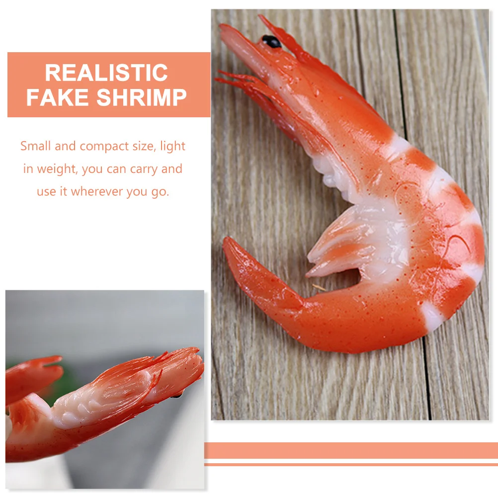 9 Pcs Photo Prop Fake Food Model Realistic Shrimp Decorations Display Pvc Artificial