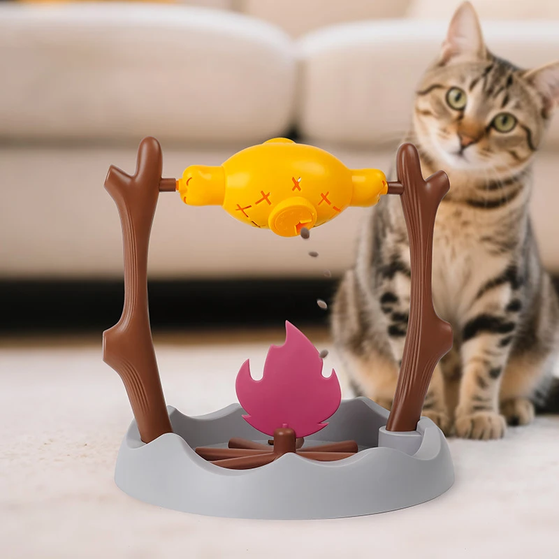 

Fun 360° Roasted Chicken Leg Cat Leaking Food Toy Detachable Relieve Boredom Slow Feeder with Three Feeding Holes Pet Puzzle Toy