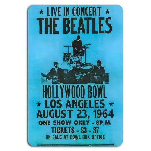 The Live at Bowl August 23rd 1964 Poster Metallschild aus Aluminium