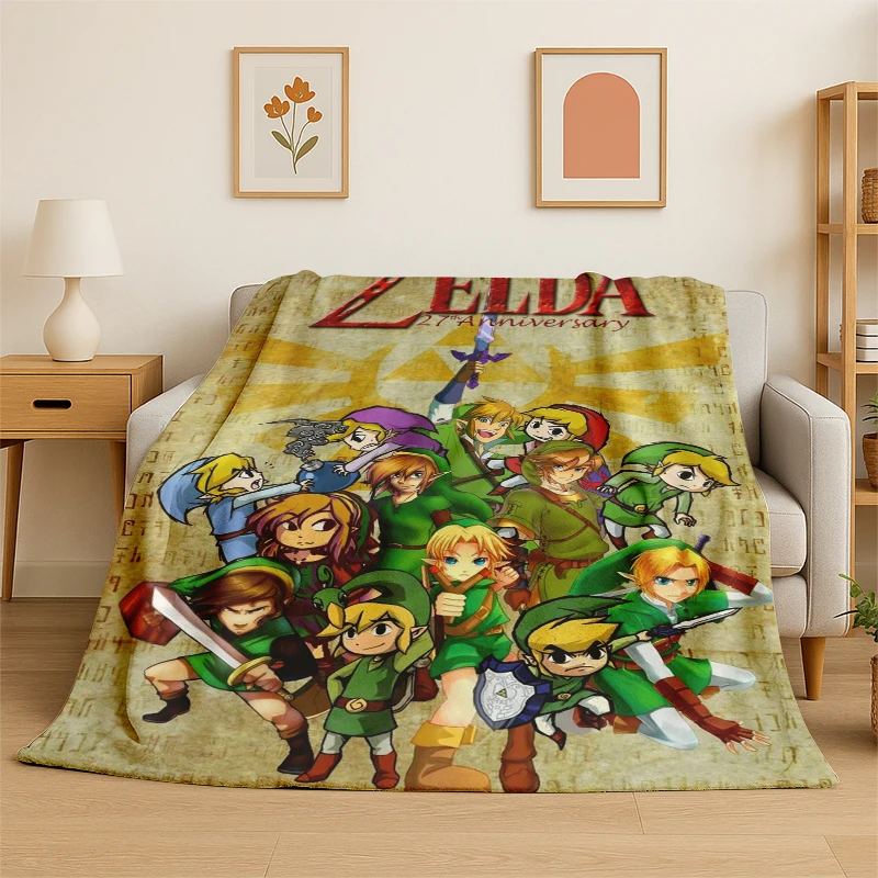 Klassisches Spiel Z-Zelda Cartoon Link Flanelldecke, weiche, warme Decke für Schlafzimmer, Wohnzimmer, Bett, Reisen, Camping, Picknick