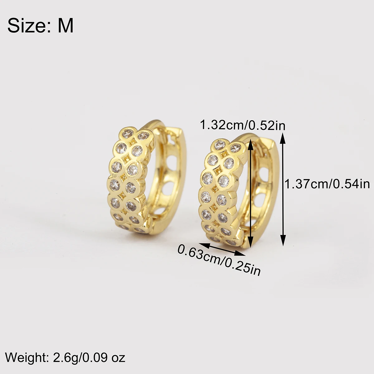 Nidin New Trendy Female S/M/L Sizes Round Earrings For Women Copper Shiny Crystal Zircon Charm Ear Jewelry Wedding Party Gifts
