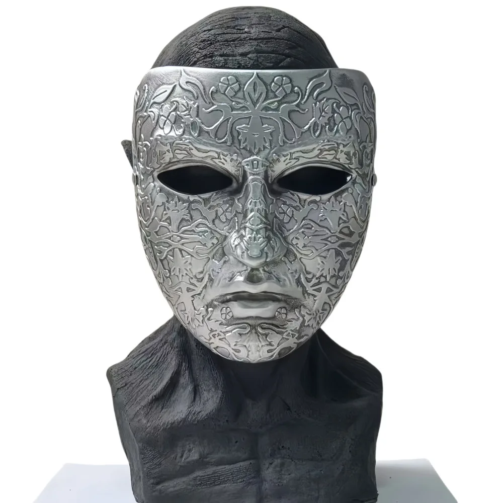 

1:1 Scale full size Halloween Easter Baldwin IV cosplay handmade resin craft masks Silvery Face Costume Mask Handmade Resin
